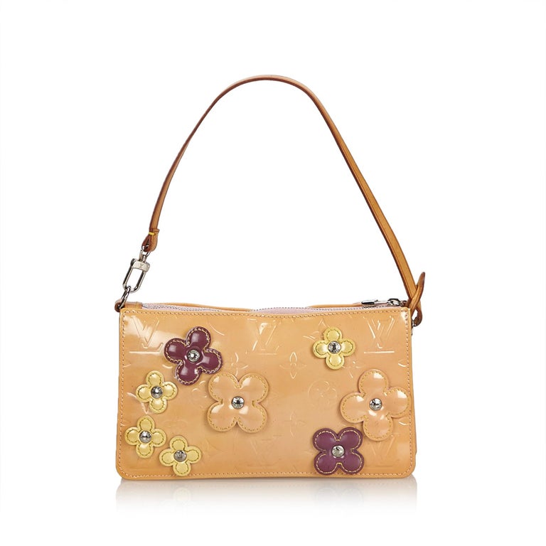 Louis Vuitton Yellow Vernis Lexington Fleurs Pochette France For Sale ...