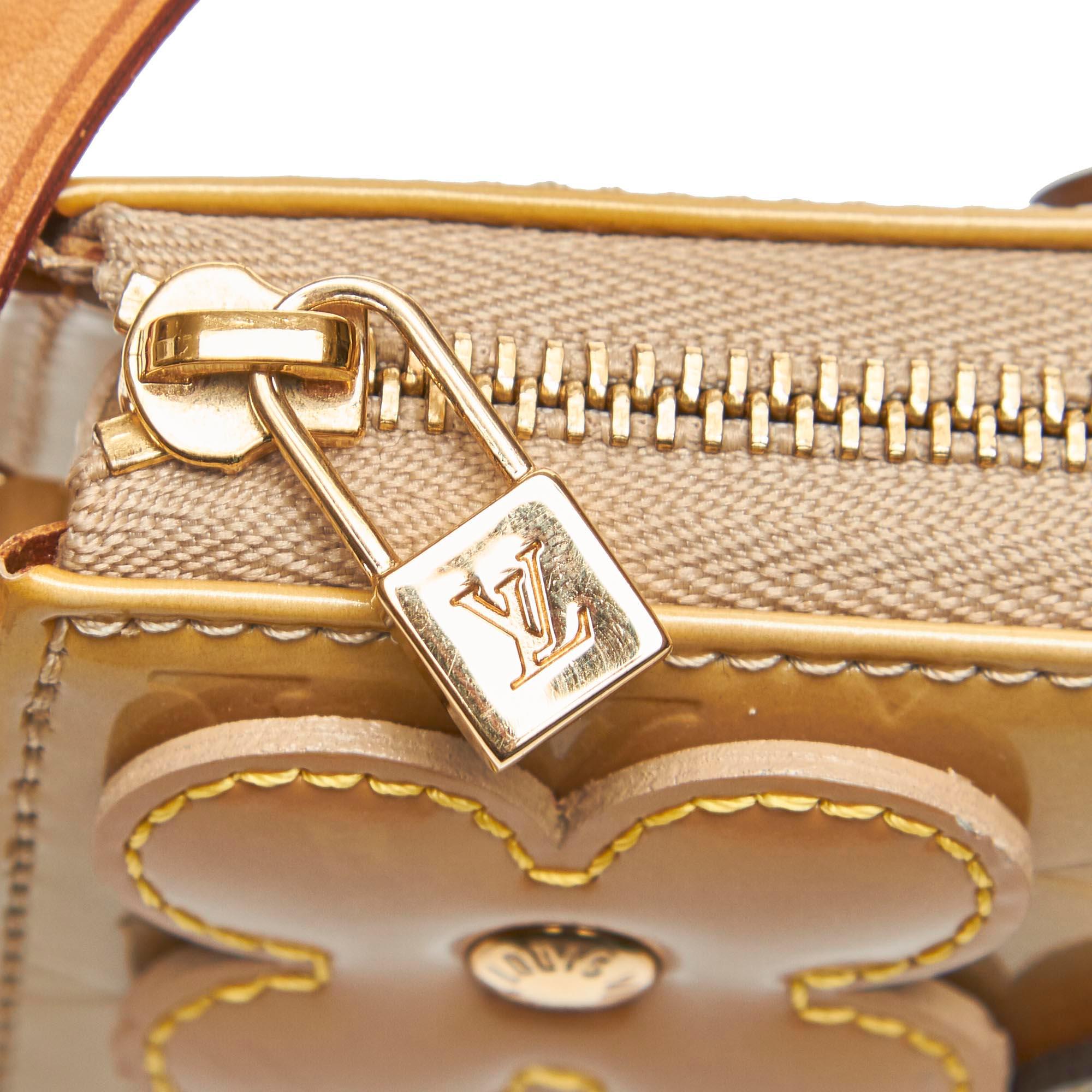 Louis Vuitton Yellow Vernis Lexington Fleurs Pochette France For Sale 3