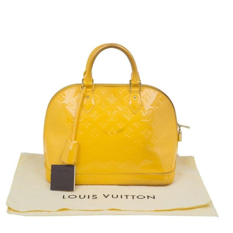 Louis Vuitton Yellow Vernis Monogram Alma PM 3