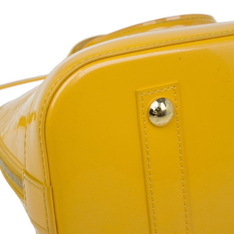louis vuitton vernis alma bb yellow Louis Vuitton Yellow Vernis Monogram Alma PM For Sale at 1stdibs