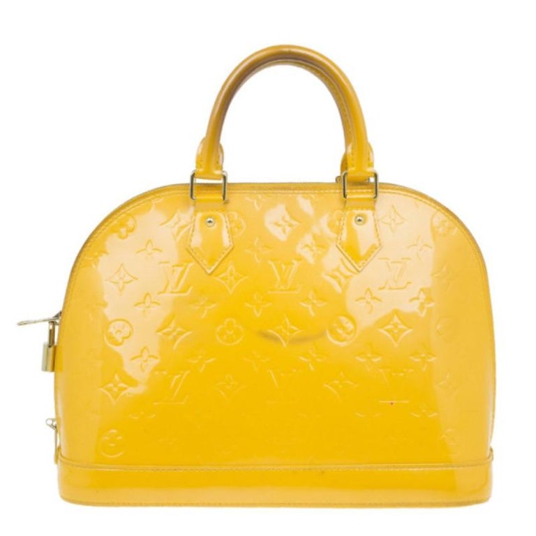 Louis Vuitton Yellow Vernis Monogram Alma PM For Sale at 1stDibs  louis  vuitton yellow monogram bag, louis vuitton vernis yellow, lv alma yellow