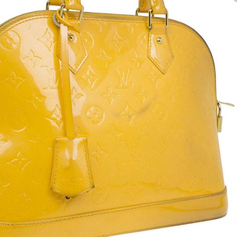 Louis Vuitton Yellow Vernis Monogram Alma PM For Sale at 1stdibs