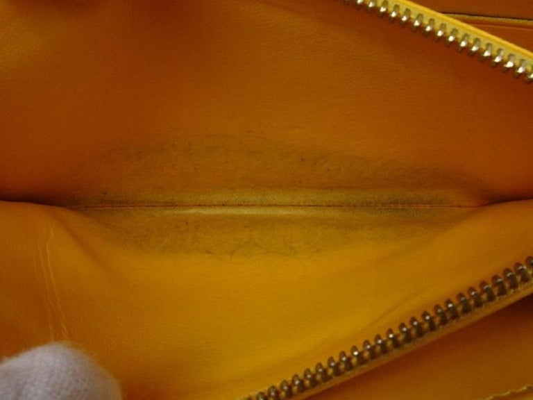 Louis Vuitton Yellow Zippy Jaune Passion Monogram Vernis 216304 Wallet For Sale 1