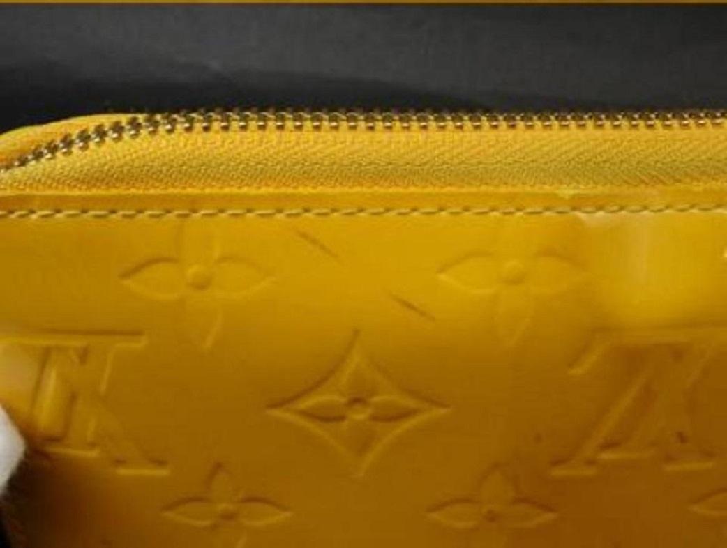 Louis Vuitton Yellow Zippy Jaune Passion Monogram Vernis 216304 Wallet 2