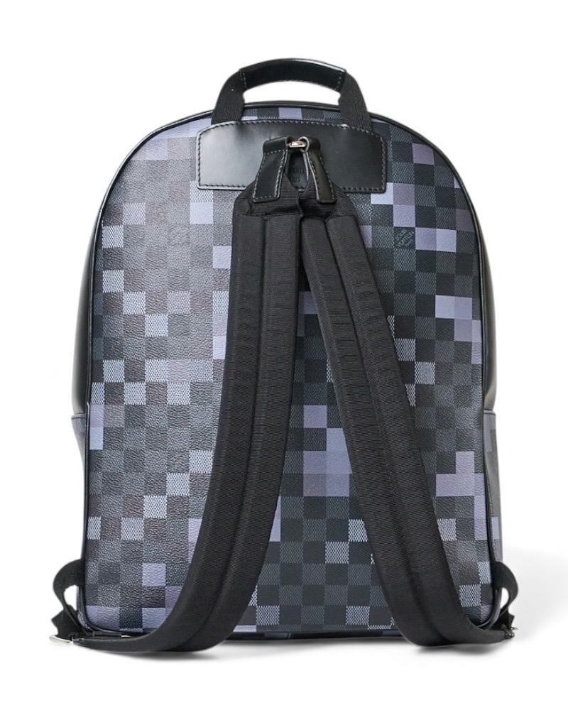 Uomo Zaino Louis Vuitton MM Damier Graphite Pixel Nero in vendita