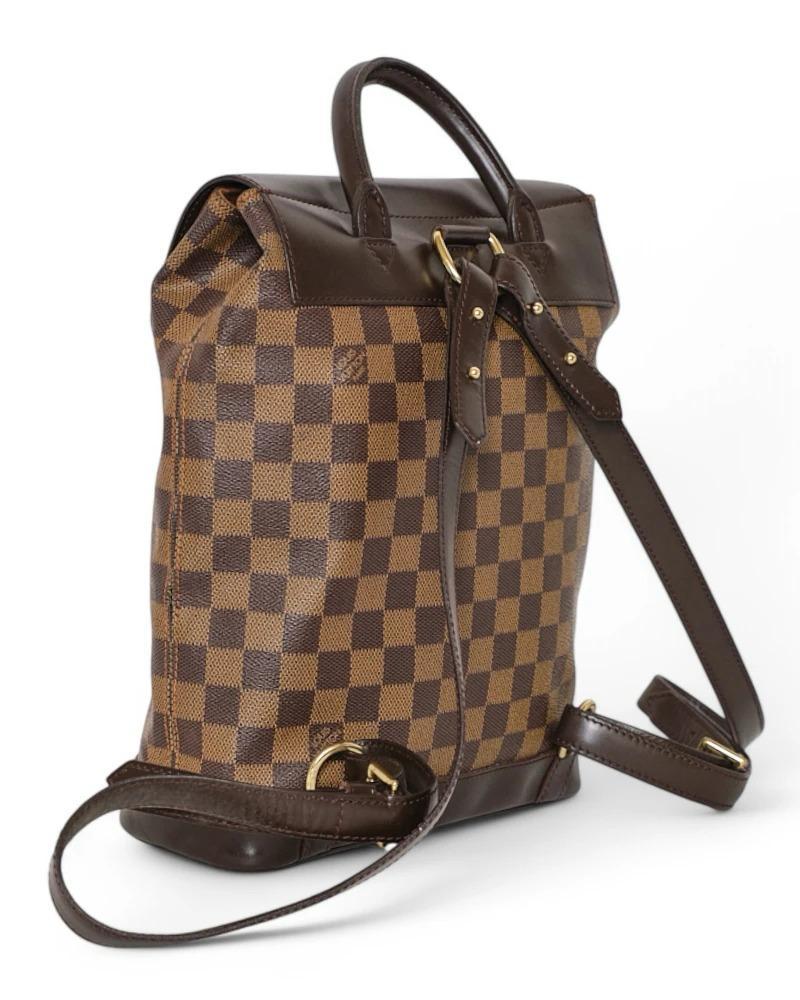 Louis Vuitton Backpack Soho MM Damier Ebene For Sale 2