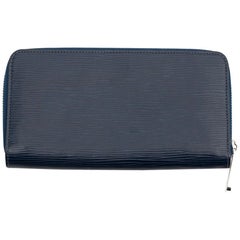 Louis Vuitton Zippy Blue Epi Leather Wallet