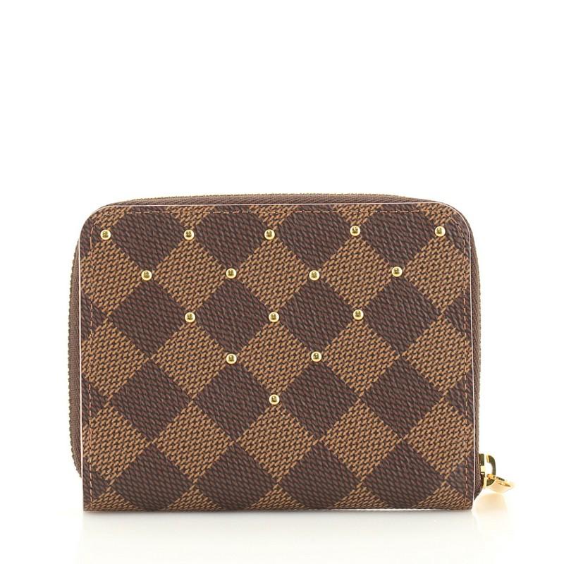 Louis Vuitton Zippy Coin Purse Studded Damier In Good Condition In NY, NY