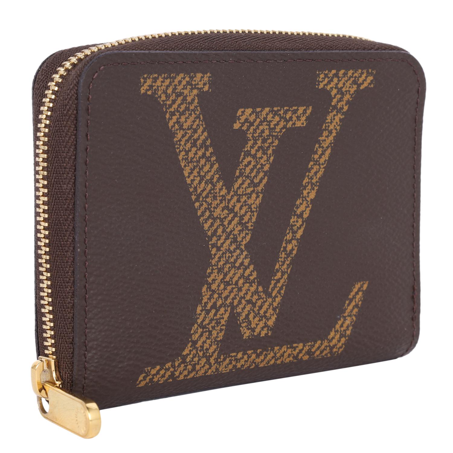 Black Louis Vuitton Zippy Coin Purse Wallet Brown