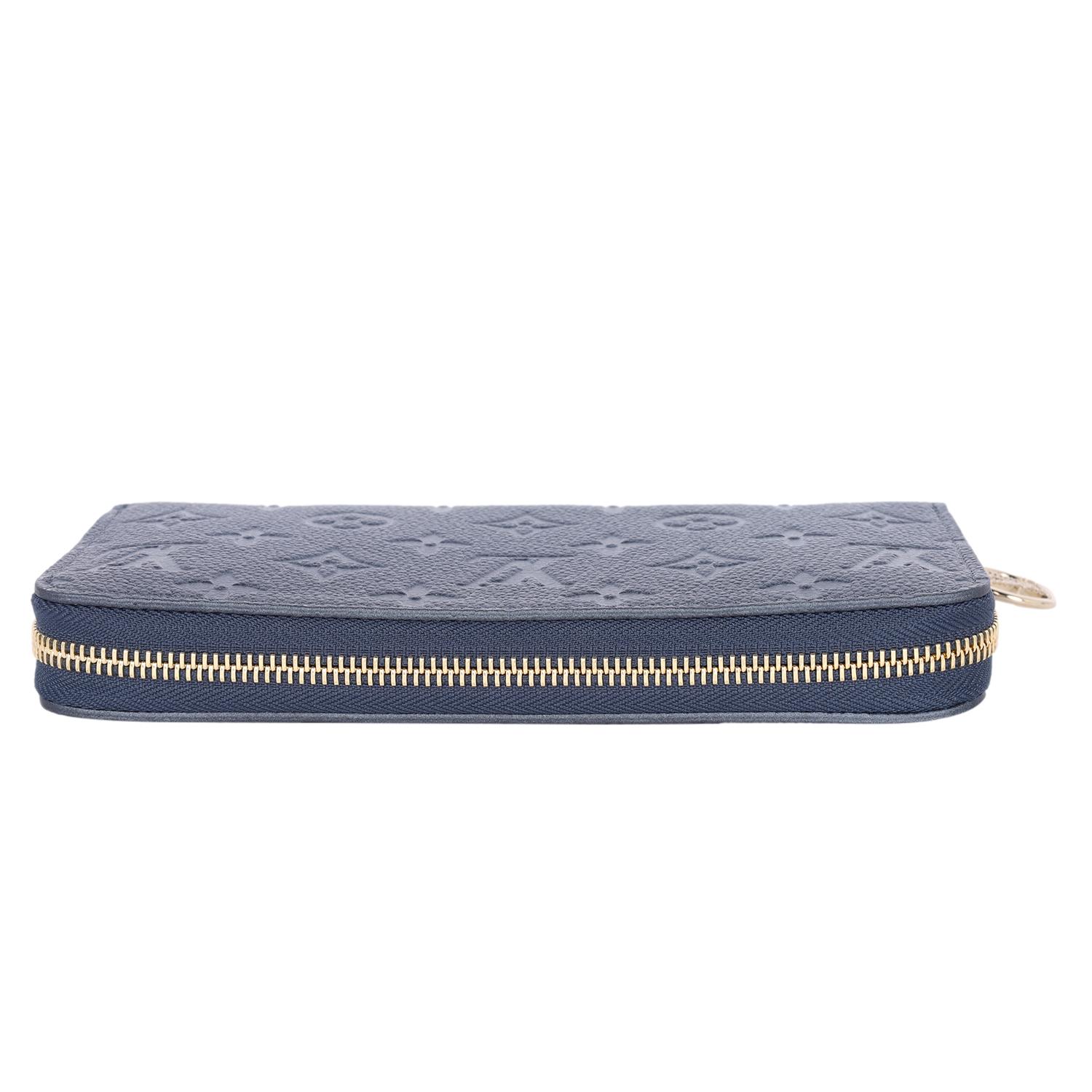 Louis Vuitton Zippy Leather Wallet Blue Grey NEW 6
