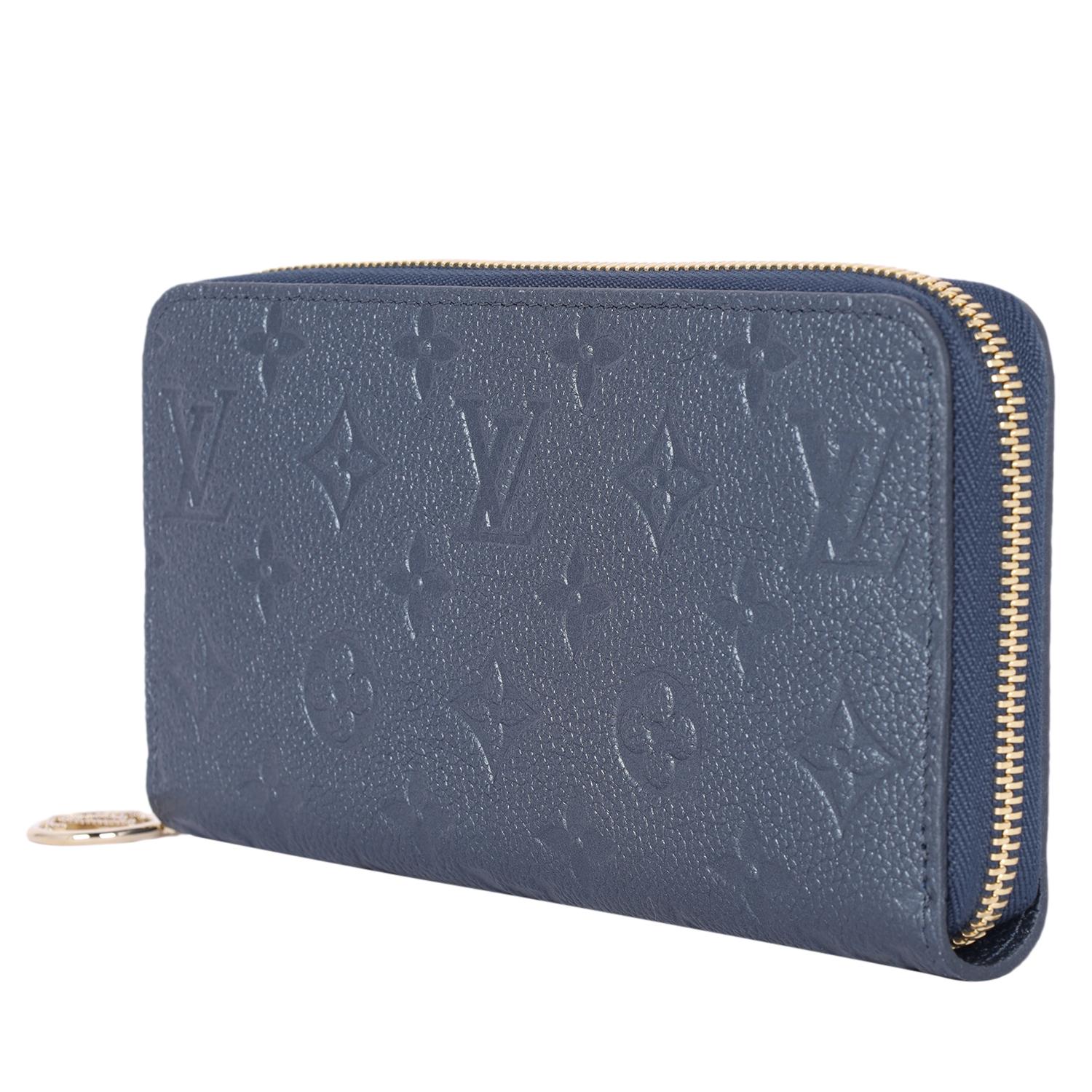 Louis Vuitton Zippy Leather Wallet Blue Grey NEW 1