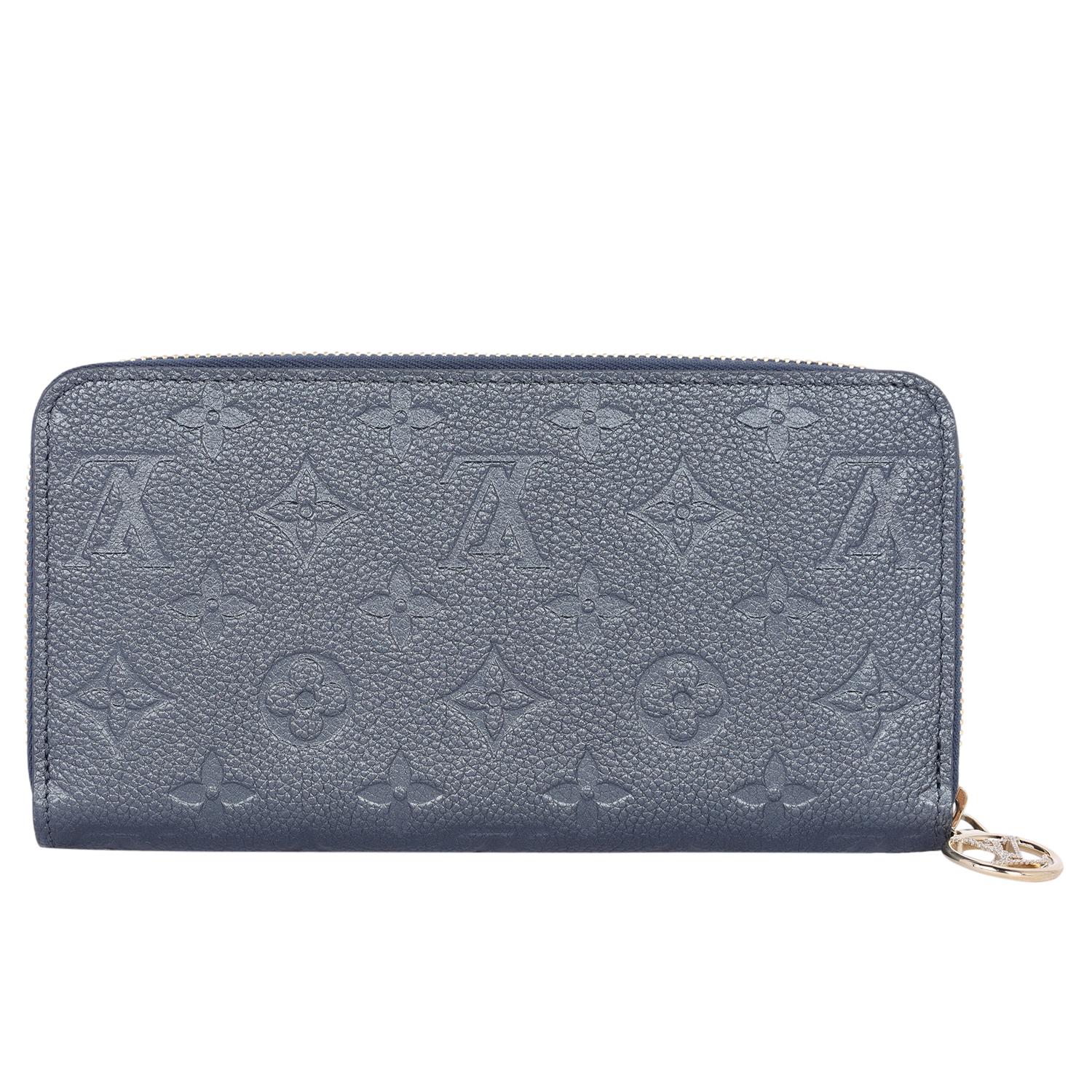 Louis Vuitton Zippy Leather Wallet Blue Grey NEW 2