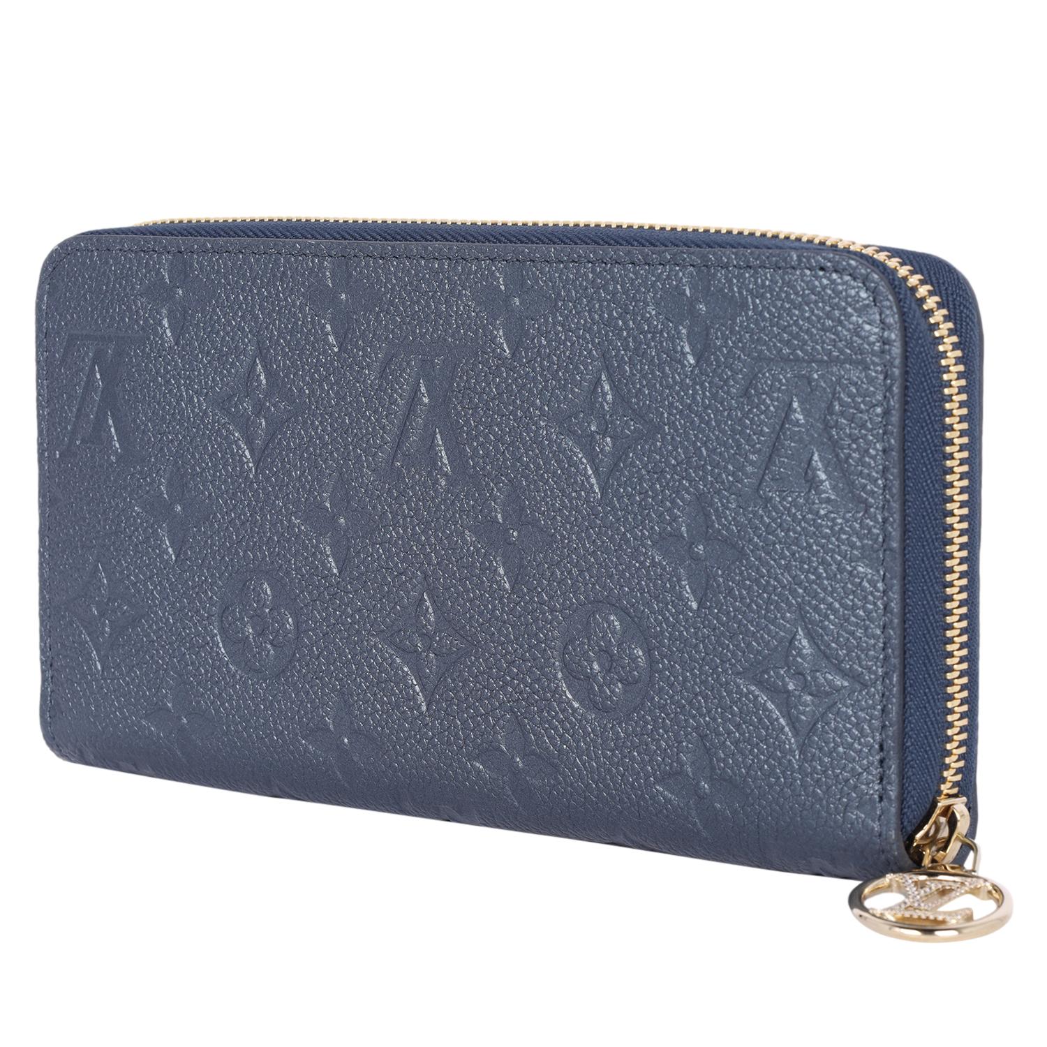 Louis Vuitton Zippy Leather Wallet Blue Grey NEW 4