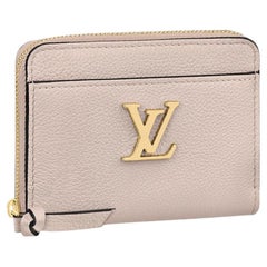 Louis Vuitton Zippy Lockme Coin Purse Colors Greige Calfskin