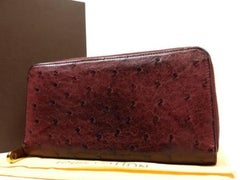 Louis Vuitton Zippy Long Wallet 226023 Bordeaux Ostrich Clutch