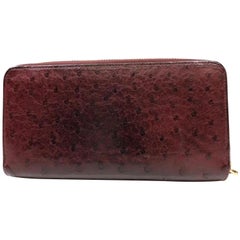Louis Vuitton Zippy Long Wallet 226023 Bordeaux Ostrich Clutch