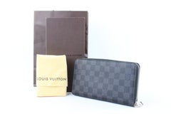 Louis Vuitton Zippy Organizer Damier Wallet 219067 Graphite Coated Canvas Clutch