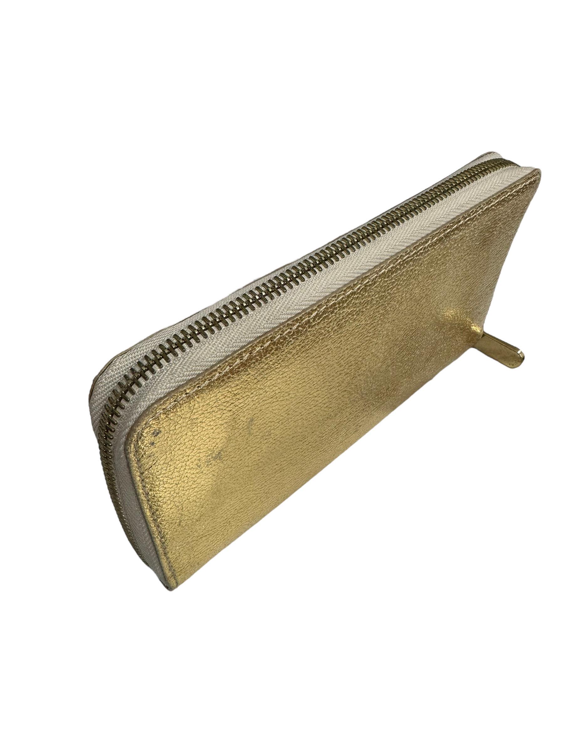 Louis Vuitton Zippy Suhali Wallet Gold Leather  For Sale 3