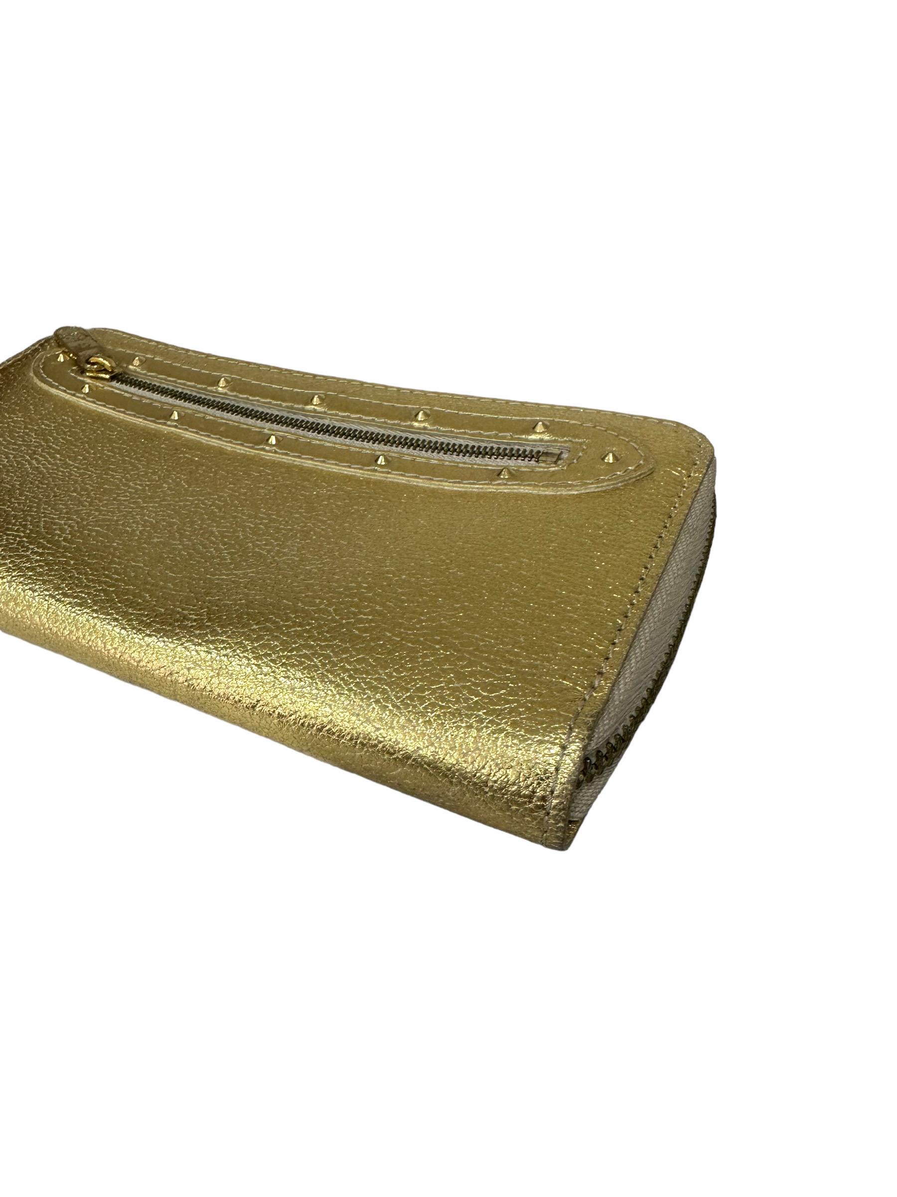 Louis Vuitton Zippy Suhali Wallet Gold Leather  For Sale 4