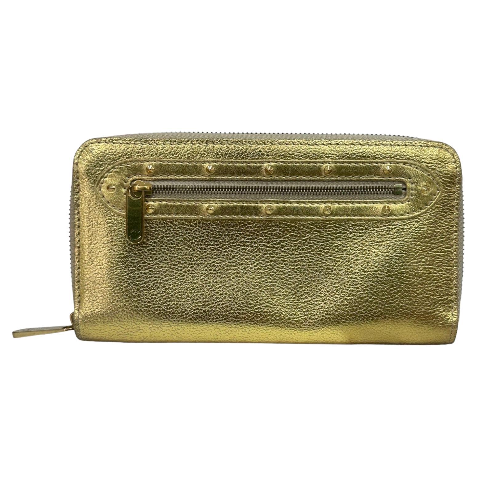 Louis Vuitton Zippy Suhali Wallet Gold Leather  For Sale