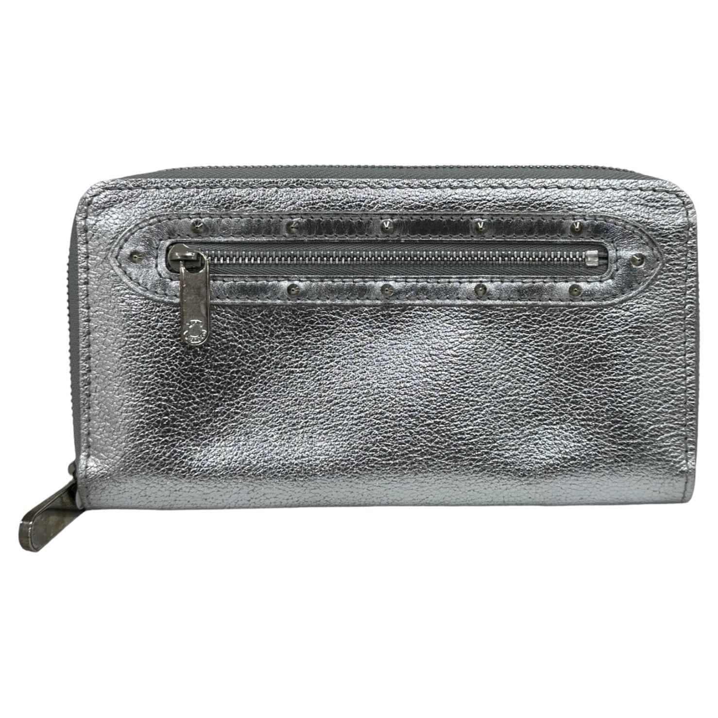 Louis Vuitton Zippy Suhali Wallet Silver Leather