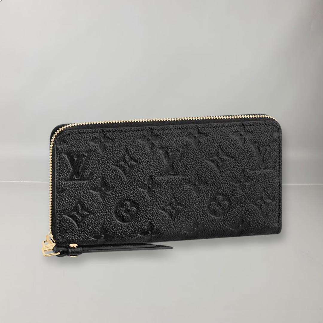 Louis Vuitton Zippy Wallet Black Monogram Empreinte Leather For Sale 1