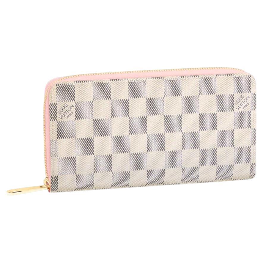 Louis Vuitton Zippy Wallet Colors Pink Ballerina Damier Azure Canvas For Sale at 1stDibs