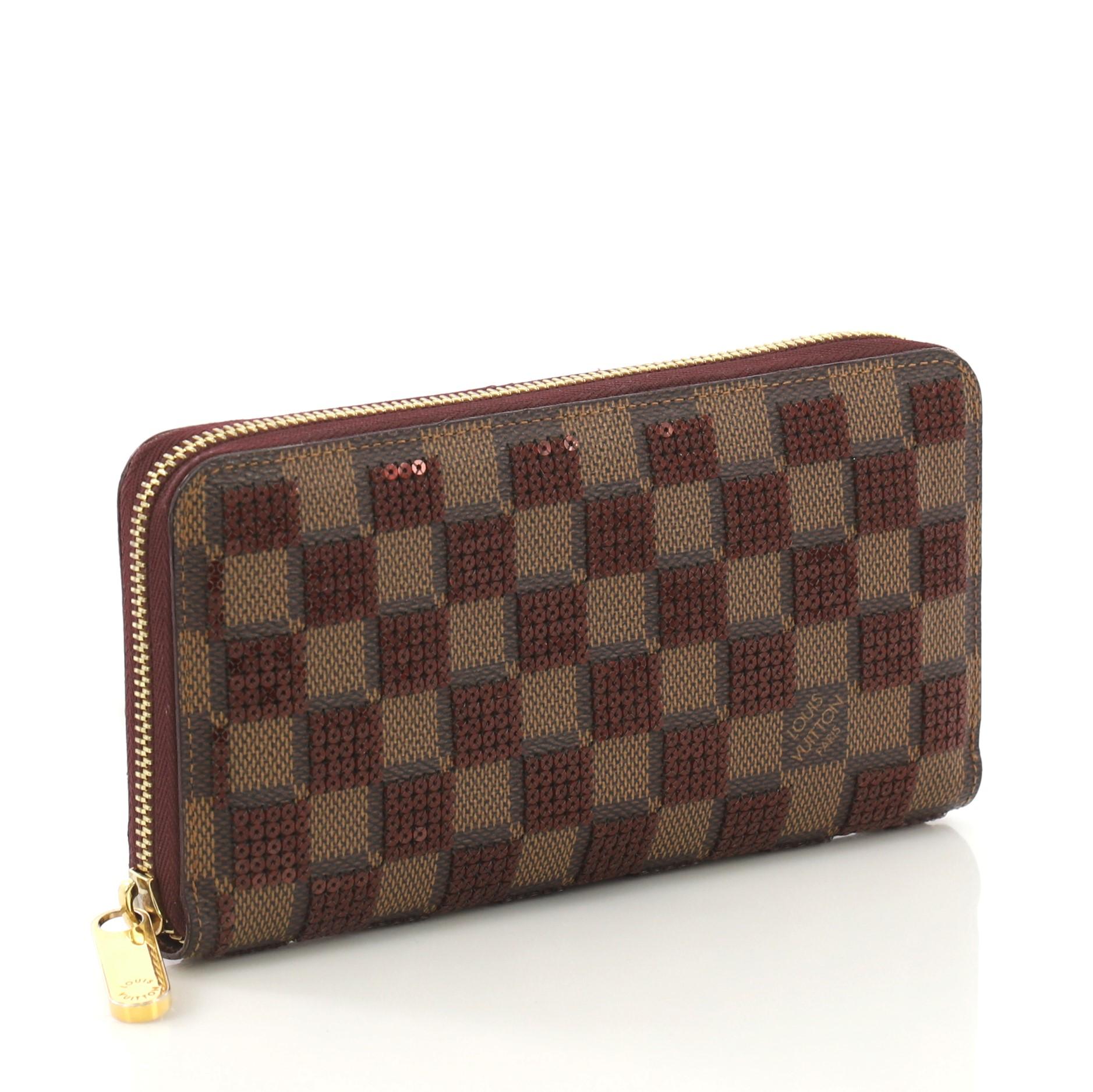 Black Louis Vuitton Zippy Wallet Damier Paillettes