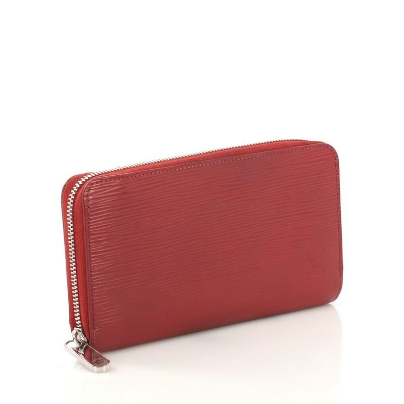Red Louis Vuitton Zippy Wallet Epi Leather