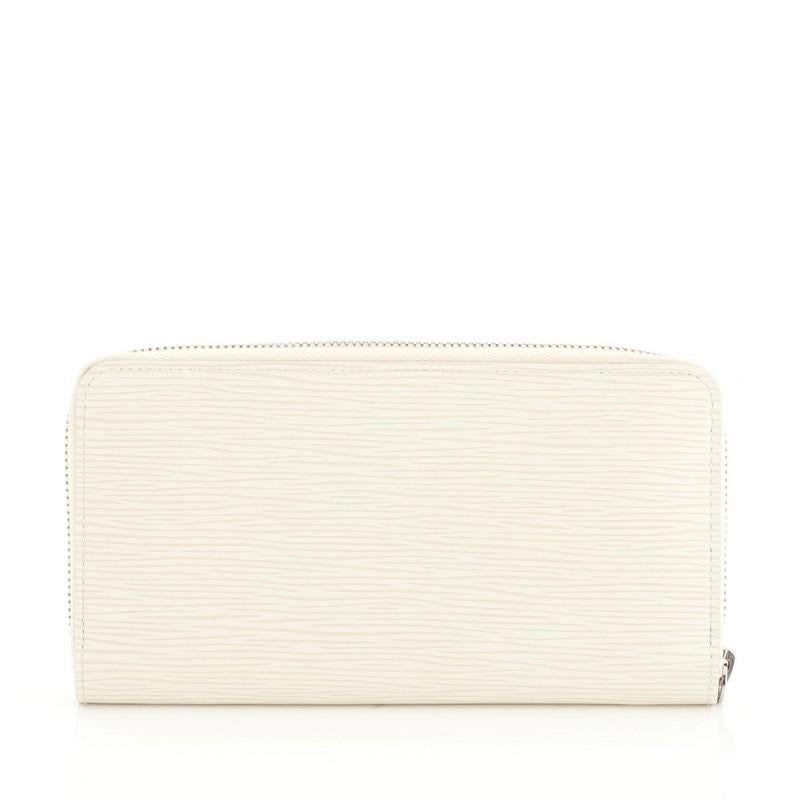 White Louis Vuitton Zippy Wallet Epi Leather