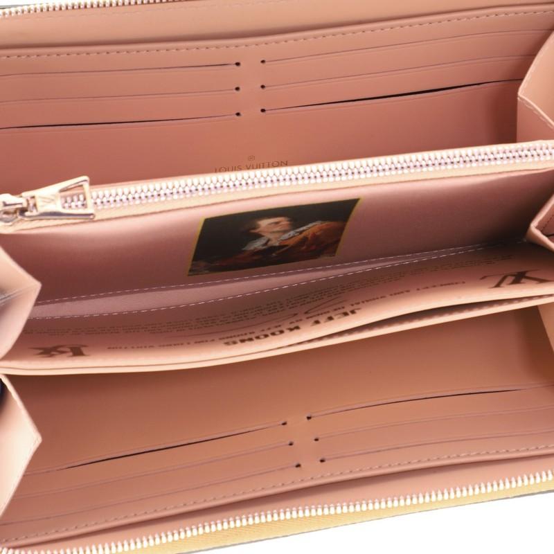 Brown Louis Vuitton Zippy Wallet Limited Edition Jeff Koons Fragonard Print Can