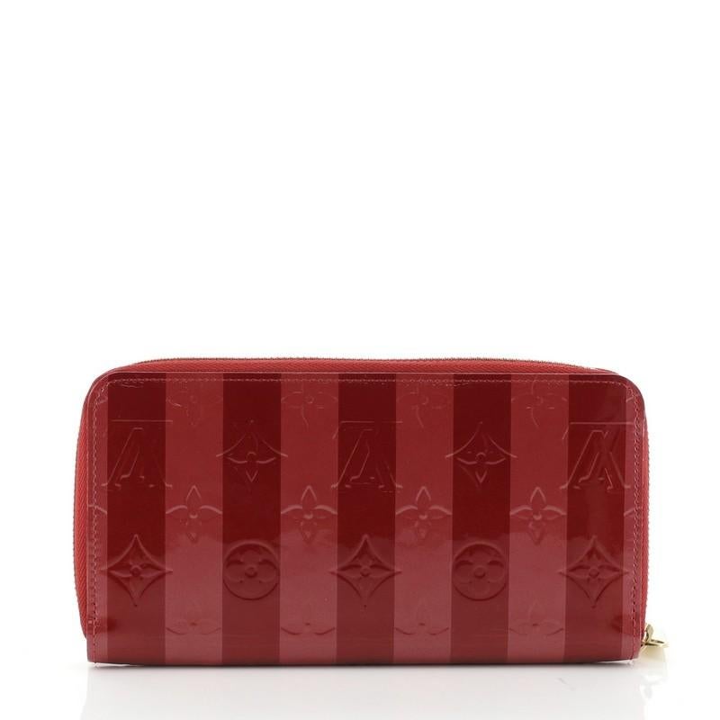 Red Louis Vuitton Zippy Wallet Limited Edition Monogram Vernis