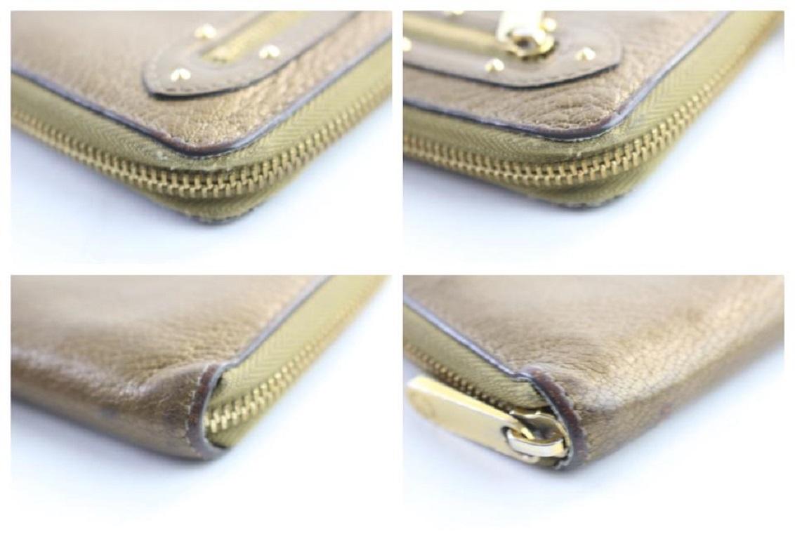 Louis Vuitton Zippy Wallet Long 228121 Bronze Suhali Leather Clutch For Sale 2