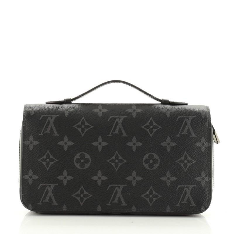 Black Louis Vuitton Zippy Wallet Monogram Eclipse Canvas XL