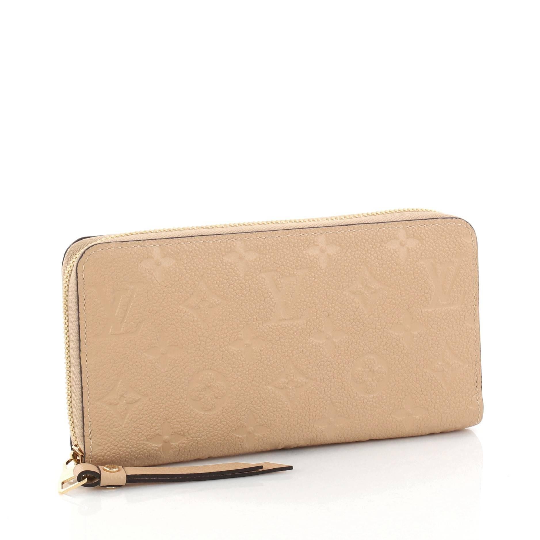 Beige Louis Vuitton Zippy Monogram Empreinte Leather Wallet 