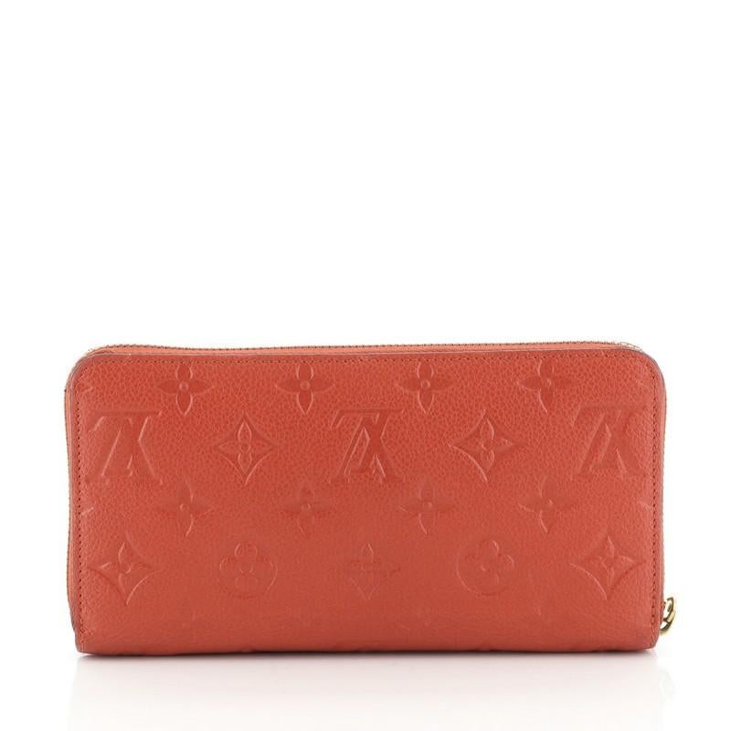 Orange Louis Vuitton Zippy Wallet Monogram Empreinte Leather