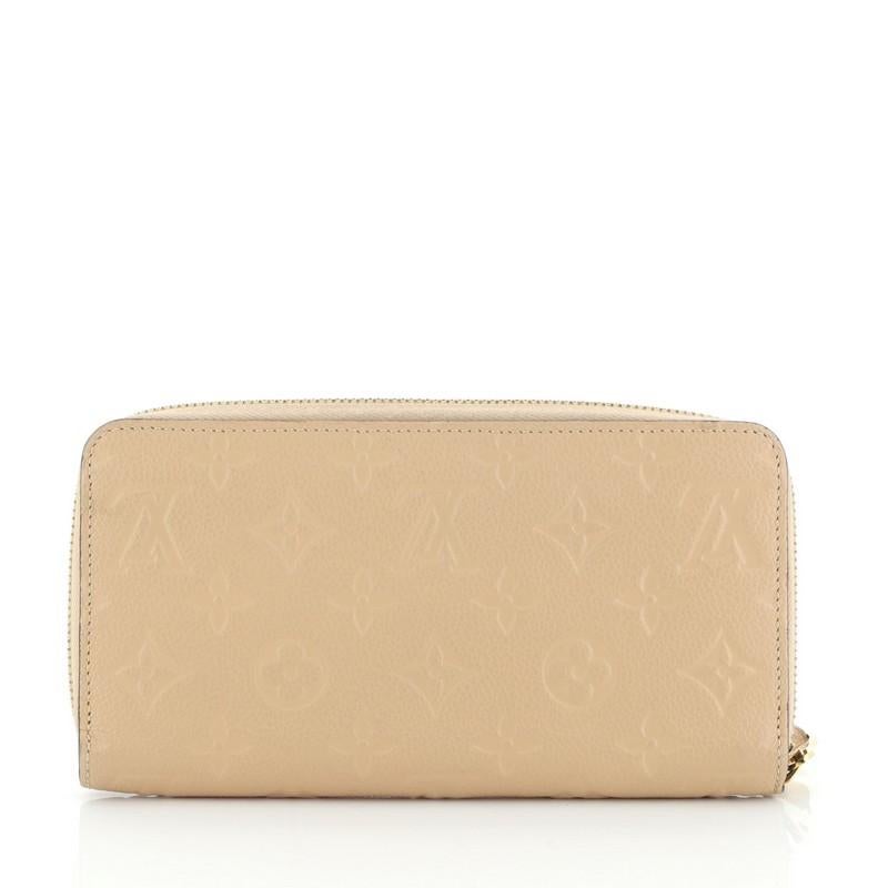 Beige Louis Vuitton Zippy Wallet Monogram Empreinte Leather