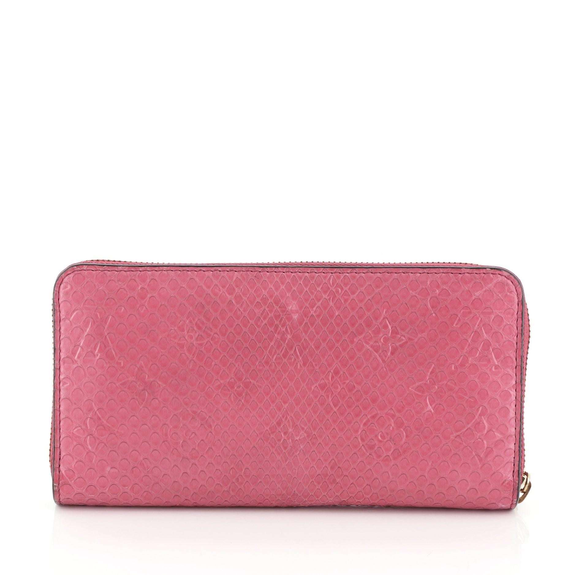 Pink Louis Vuitton Zippy Wallet Monogram Python