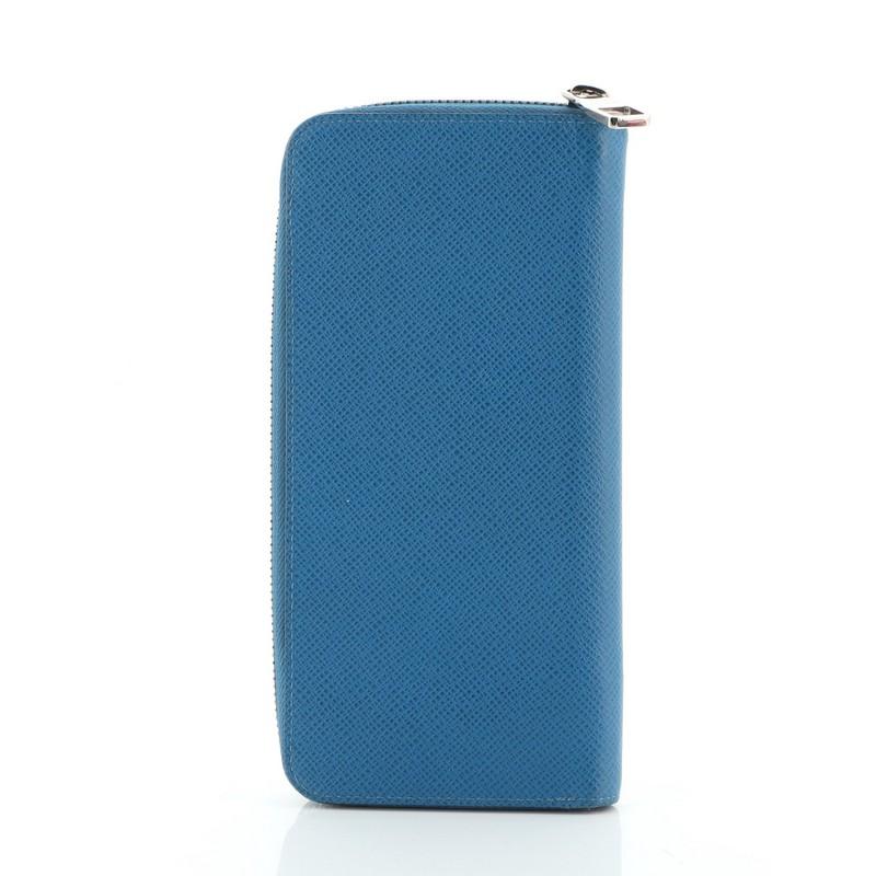 Blue Louis Vuitton  Zippy Wallet Taiga Leather Vertical