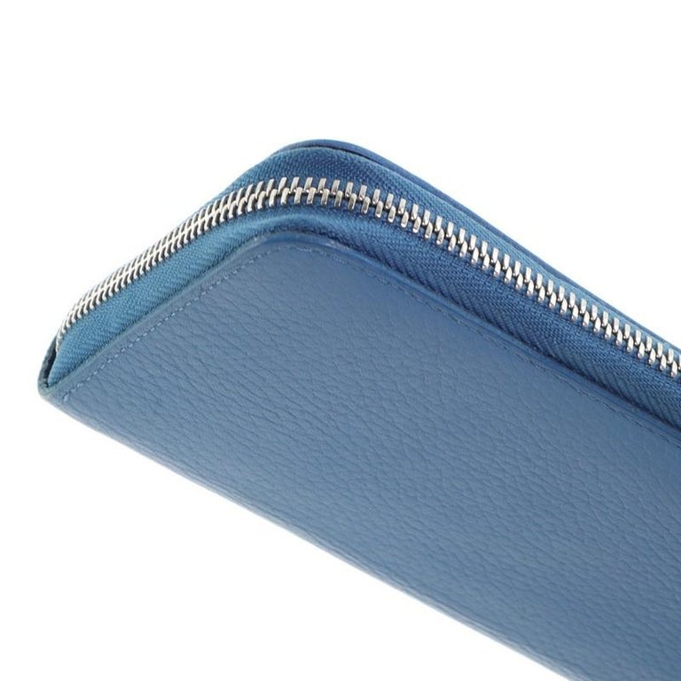 Louis Vuitton // Blue Taurillon Leather Vertical Zippy Wallet