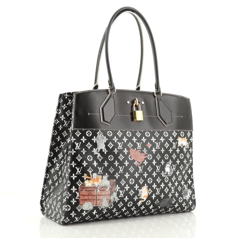 Black Louis Vuittona City Steamer Handbag Limited Edition Grace Coddington Catog