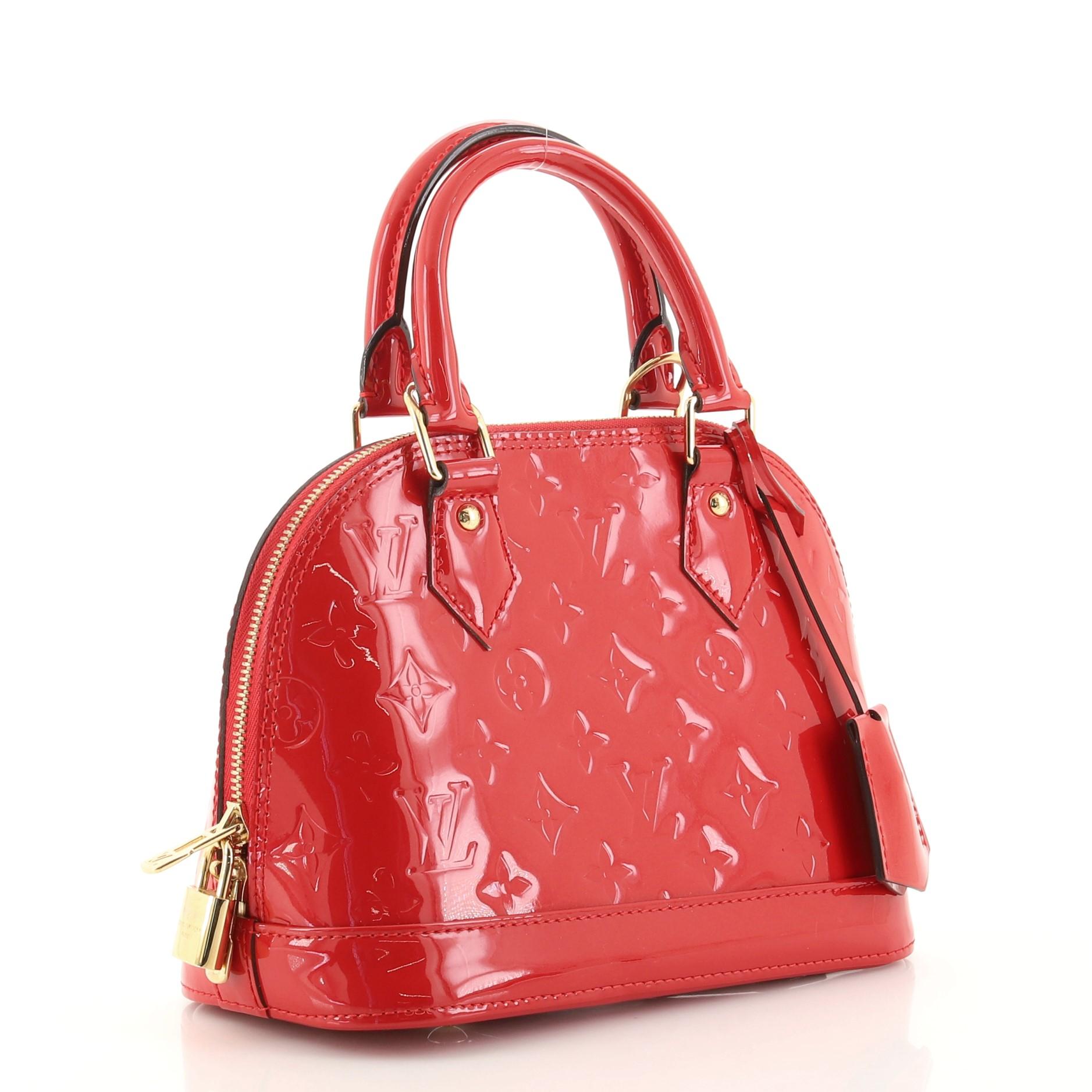 Red Louis VuittonAlma Handbag Monogram Vernis BB