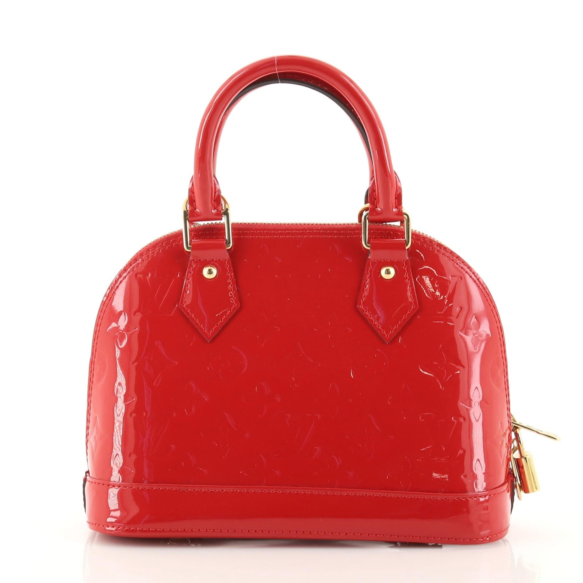 Louis VuittonAlma Handbag Monogram Vernis BB In Good Condition In NY, NY