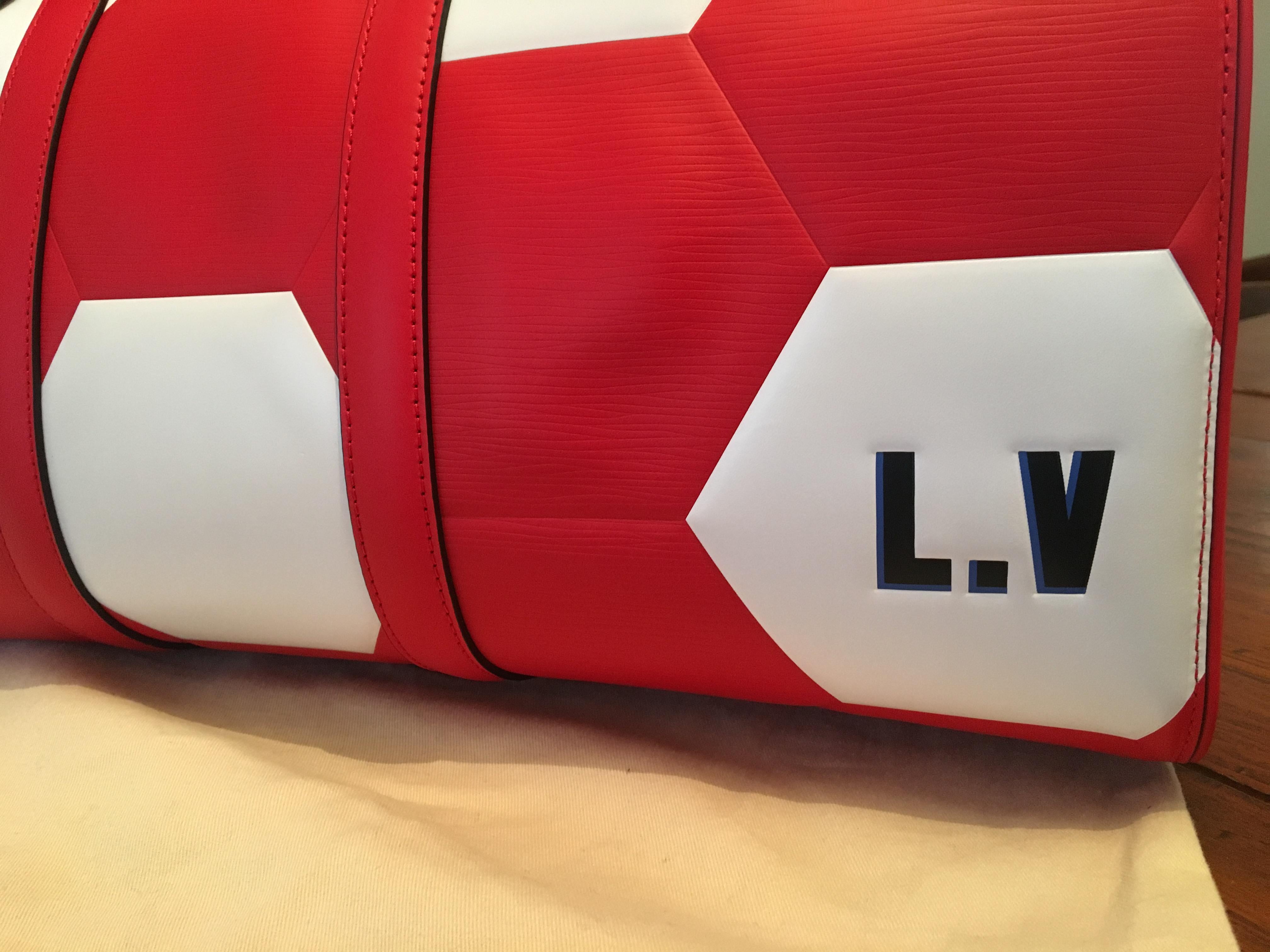Red and White Calfskin Limited Edition Fifa World Cup Hexagonal