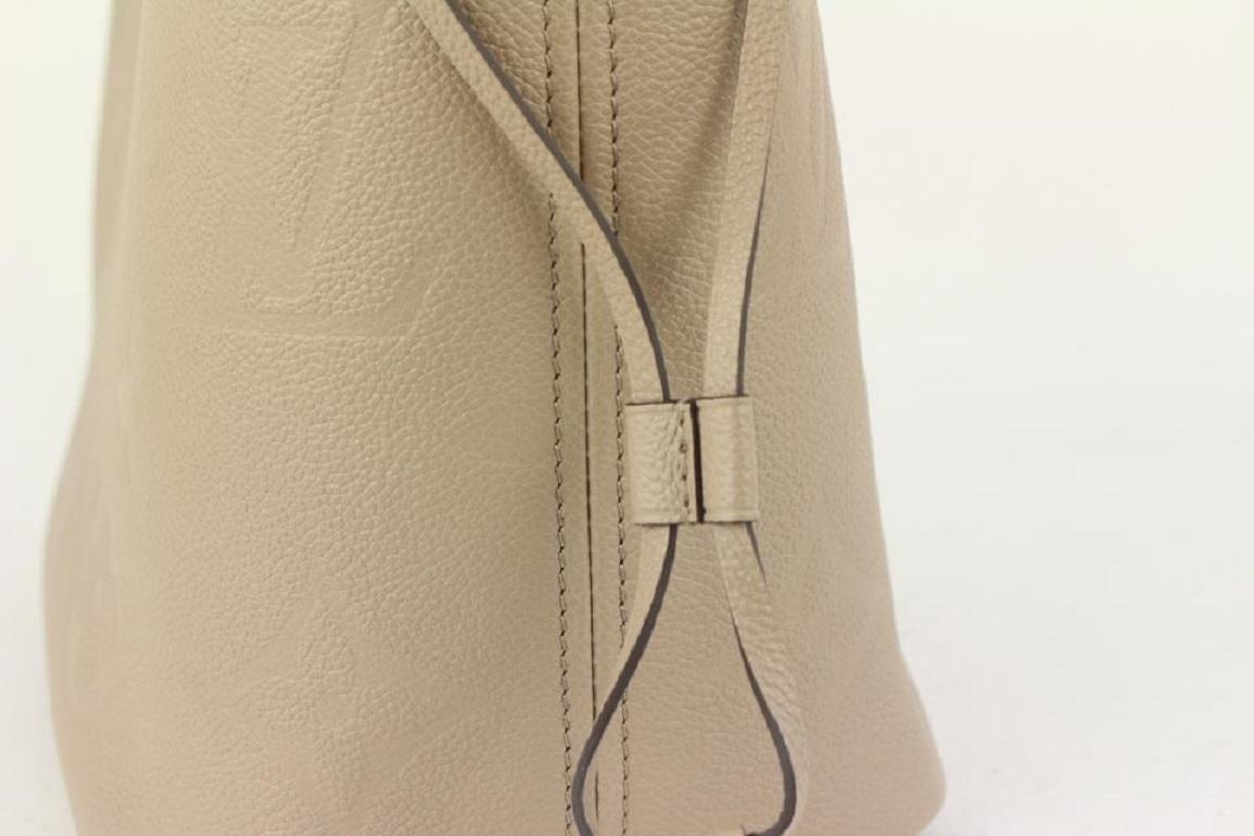 Louis VuittonTourterelle Monogram Giant Empreinte Leather Neverfull MM Tote  For Sale 4