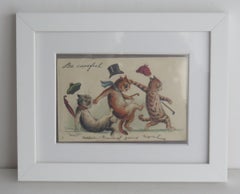 Louis Wain Cat Postcard "Be Careful" framed Posted, Posted in Teignmouth UK 1903