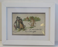 Louis Wain Cat Postcard "I Should'nt have thought" Framed, England Circa 1940