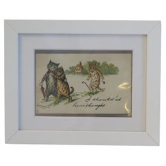 Louis Wain Cat Postcard "I Should'nt have thought" Framed, England Circa 1940