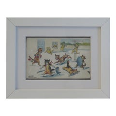 Framed Cat Postcard "A Bolt from the Blue" von Louis Wain, Pre, 1914