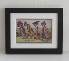 Louis Wain Framed Cat Postcard "Between Drinks" No. 8613, England Pre 1914